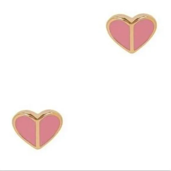 kate spade Pink Heritage Spade Small Heart Studs/NWT - Picture 2 of 11